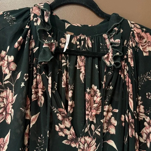 Free People Floral Long Sleeve Flowy Dress - Picture 9 of 9